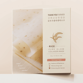 THANK YOU FARMER Rice Pure Glow Collagen Mask (4 Sheets)